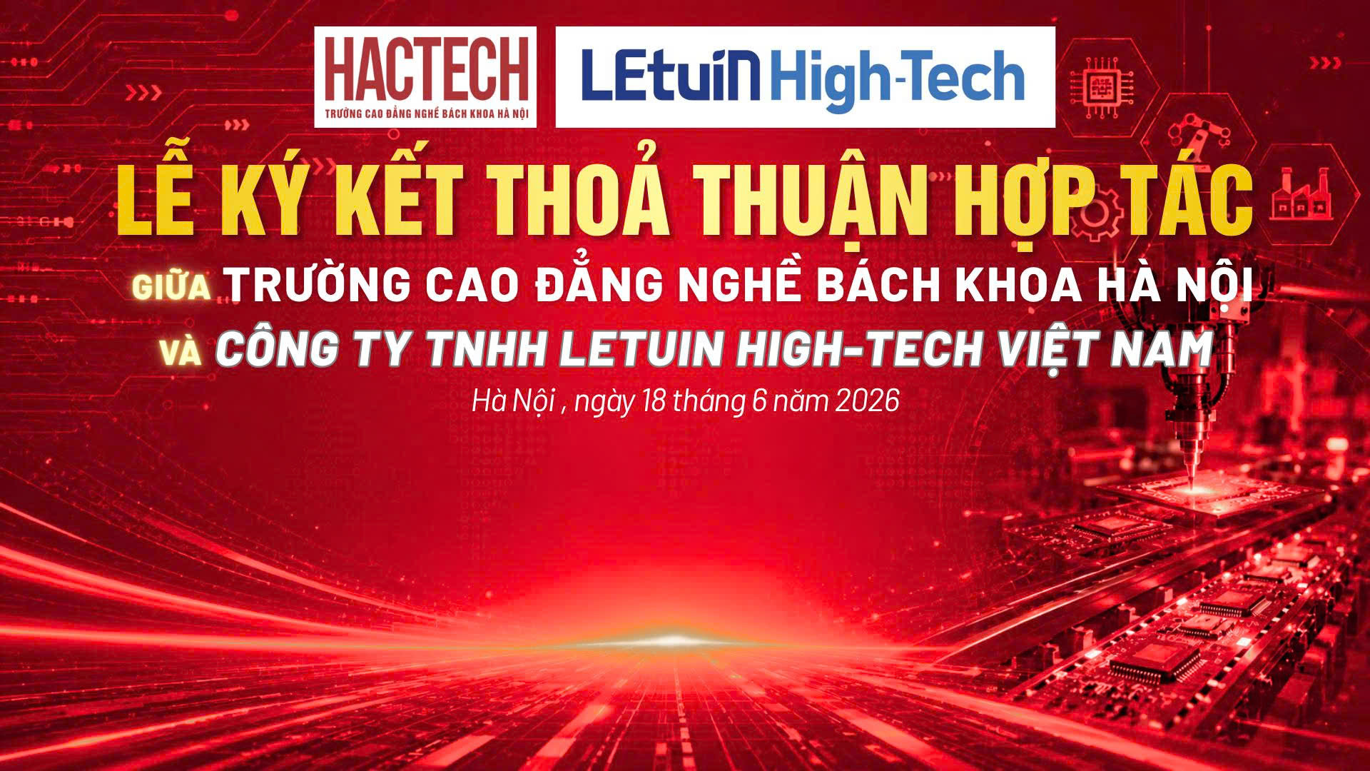 Ngày 18/6: HACTECH ký kết thỏa thuận hợp tác với Công ty Letuin high-tech Việt Nam